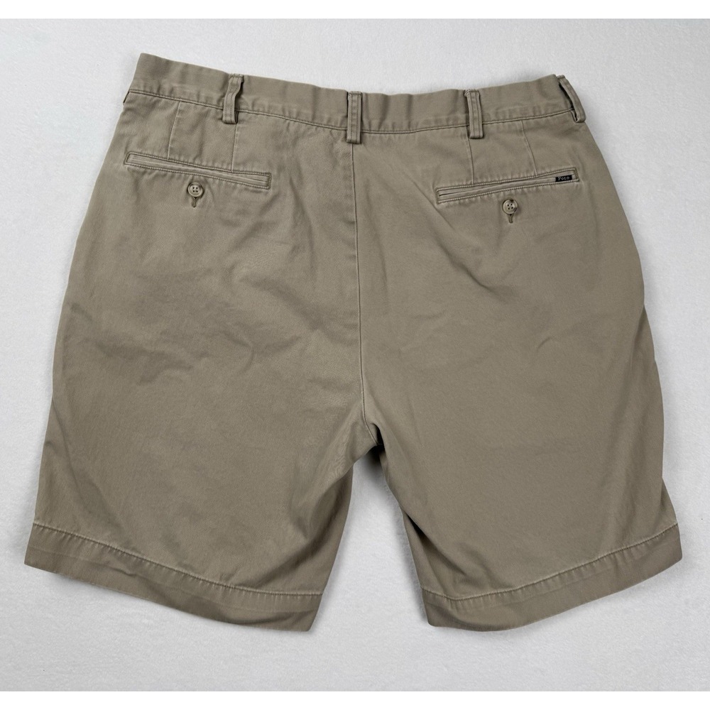 Polo Ralph Lauren Mens Khaki Chino Shorts Classic Fit Flat Front Size 36 - Picture 4 of 7
